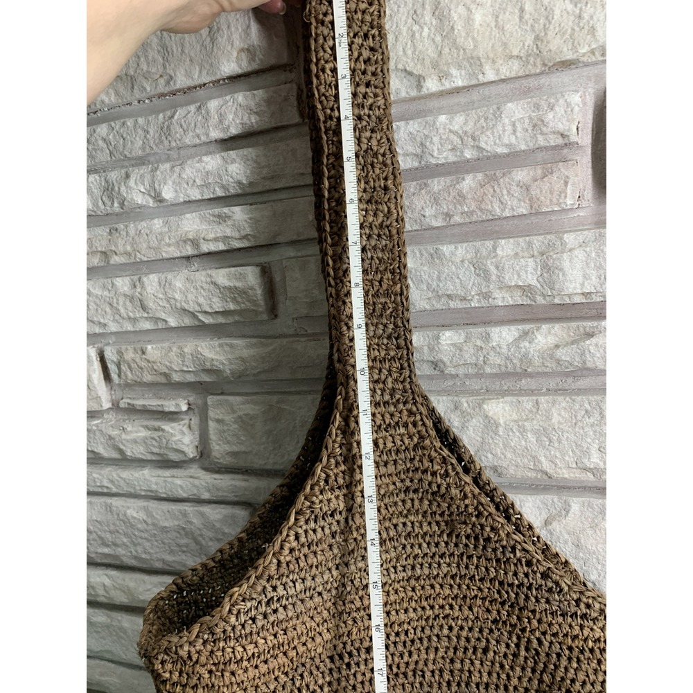 Helen Kaminski Australia Raffia Crochet Hobo Bag Brown Shoulder Tote Handbag - Picture 3 of 11